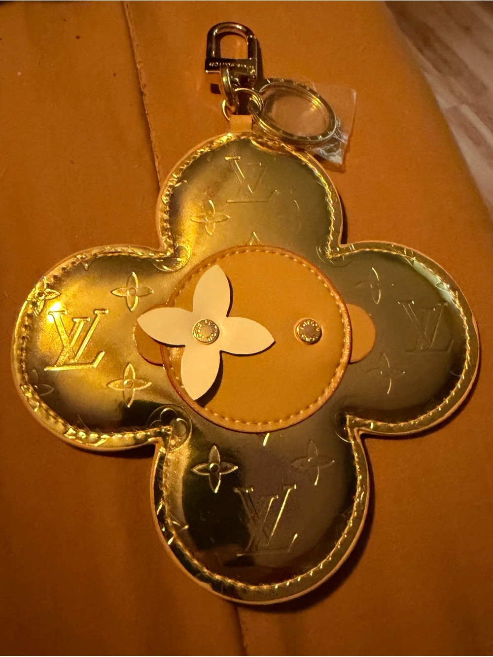 Vivienne  Gold Flower Keychain Charm - bag Charm
